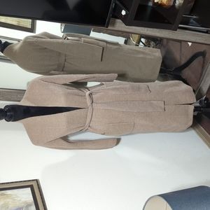 Amour Vert- Open Front Wool Cardigan/Duster w/ Waist Tie